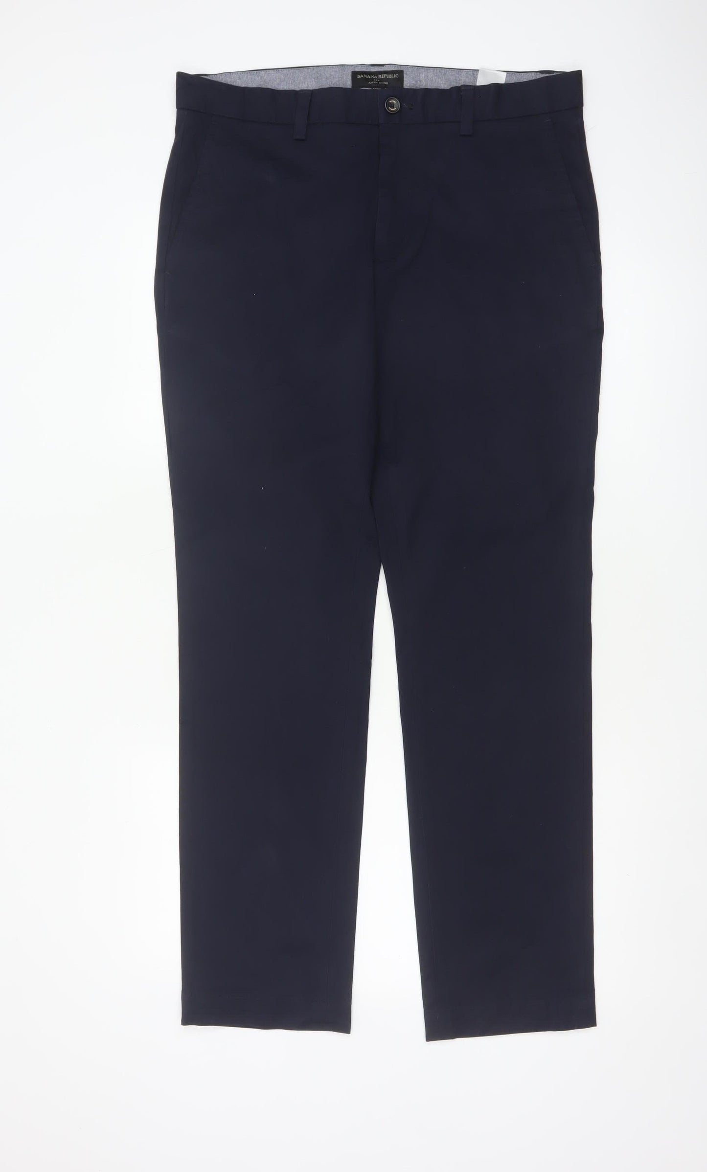 Banana Republic Men's Blue 33x32 Aiden Chino Slim Stretch Trousers