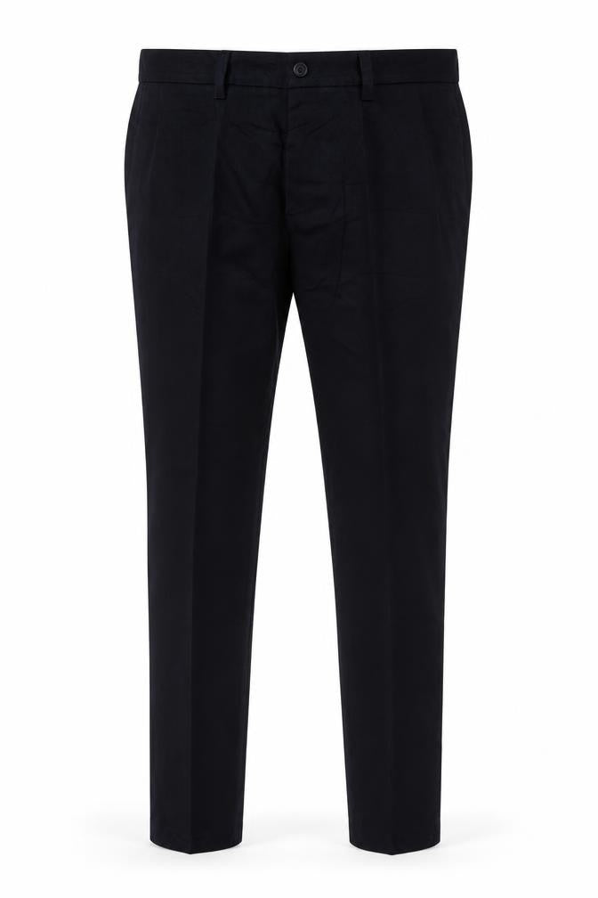 Marks & Spencer Mens Navy Blue 36/33 Slim Straight Cotton Trousers