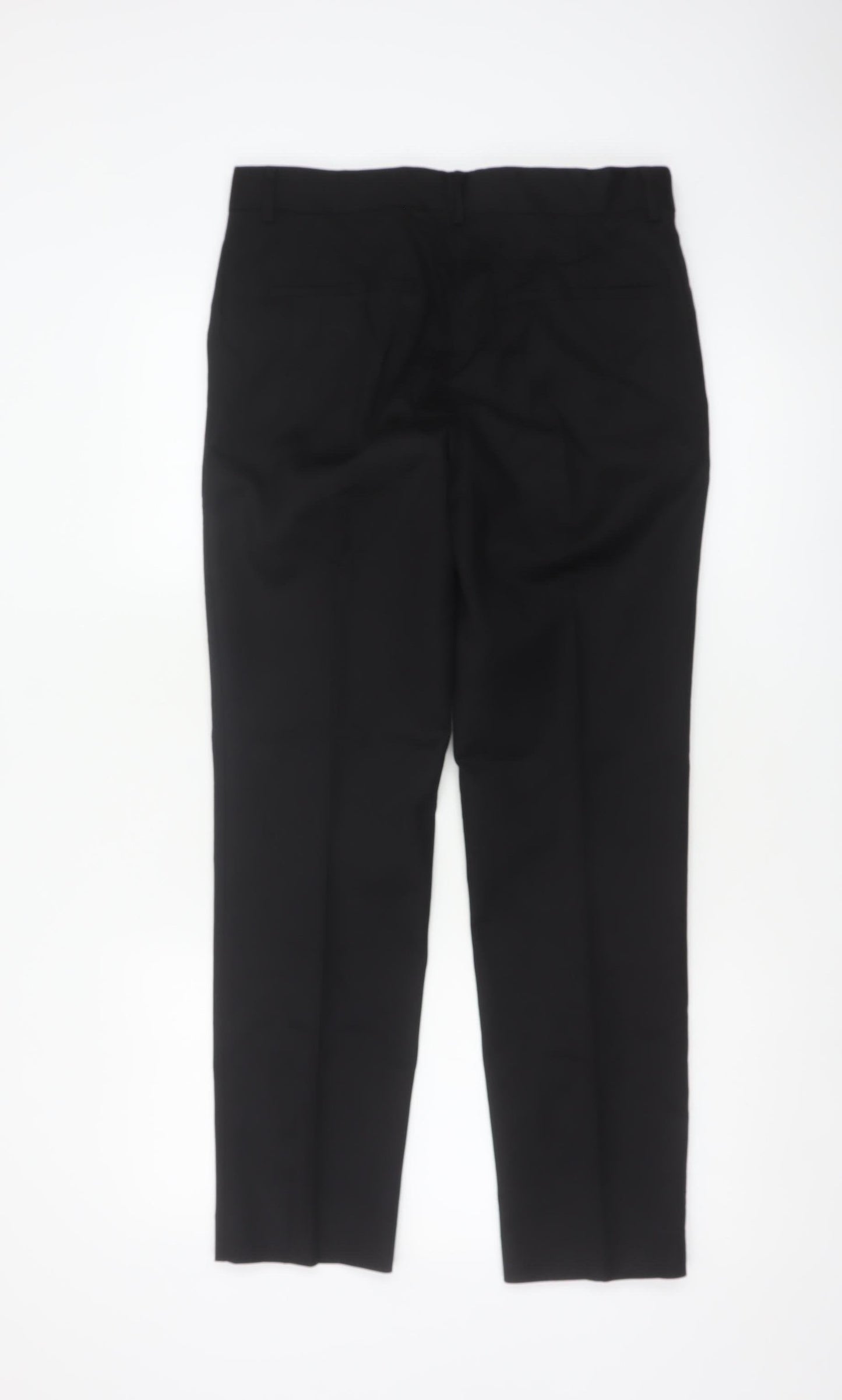 Autograph Men Black 30/29 Slim Flat Front Dress Trousers
