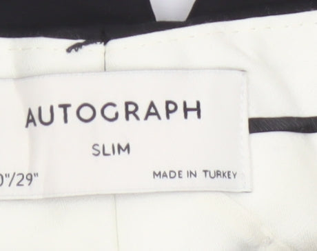 Autograph Men Black 30/29 Slim Flat Front Dress Trousers