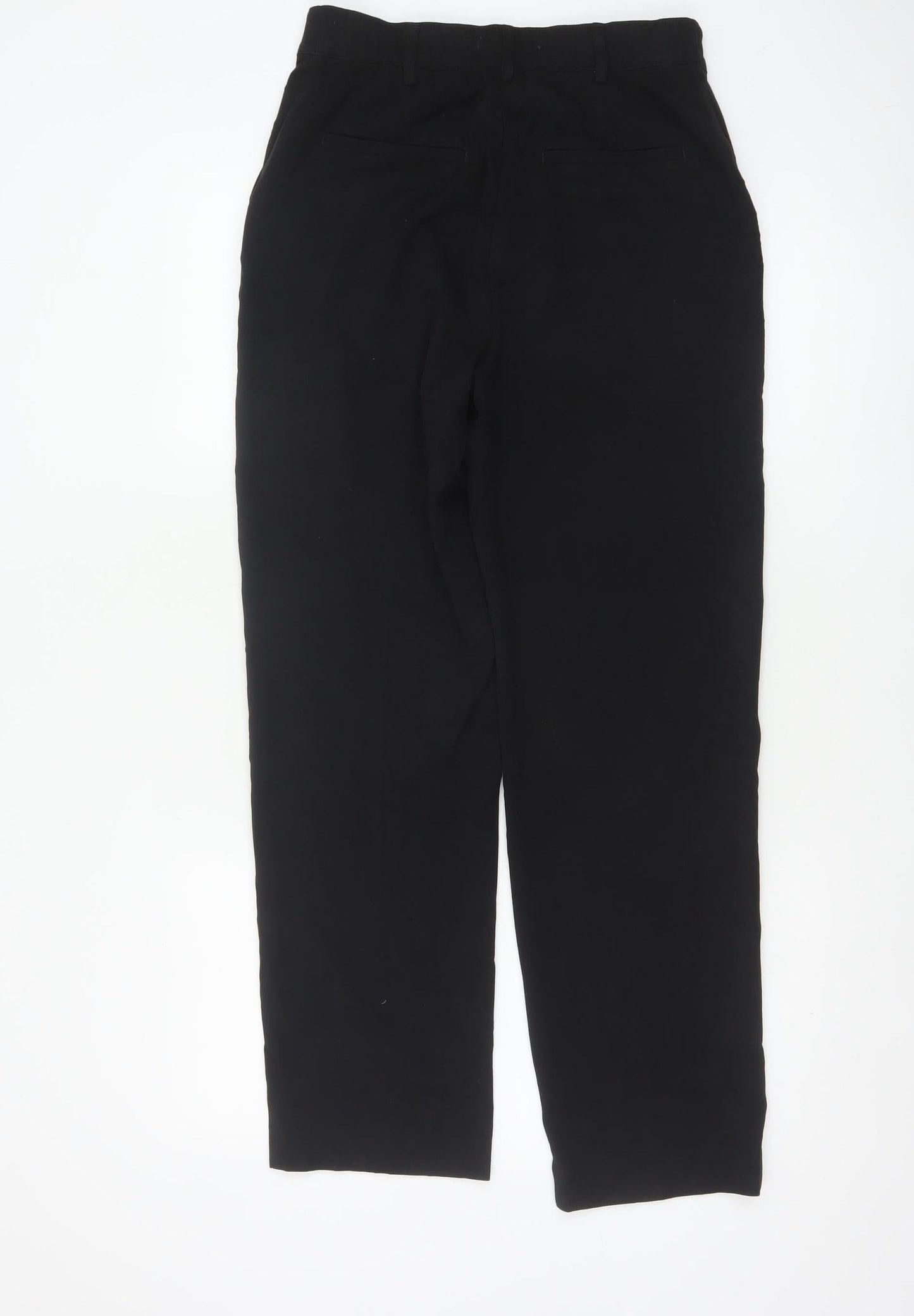 Marks & Spencer Women Black UK 10 Short Straight Tailored Trousers
