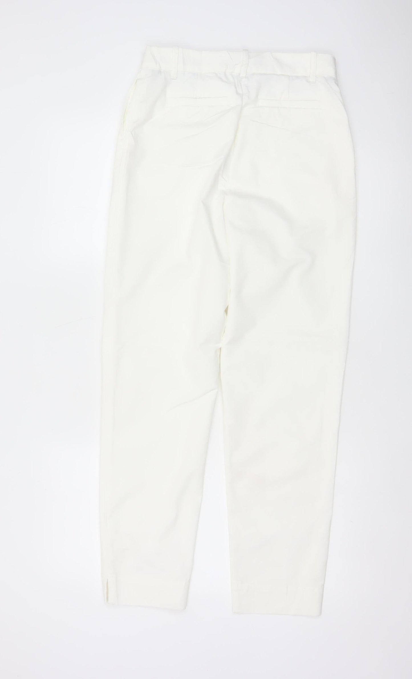 M&S Women’s White Chino Tapered Trousers UK 8 Regular