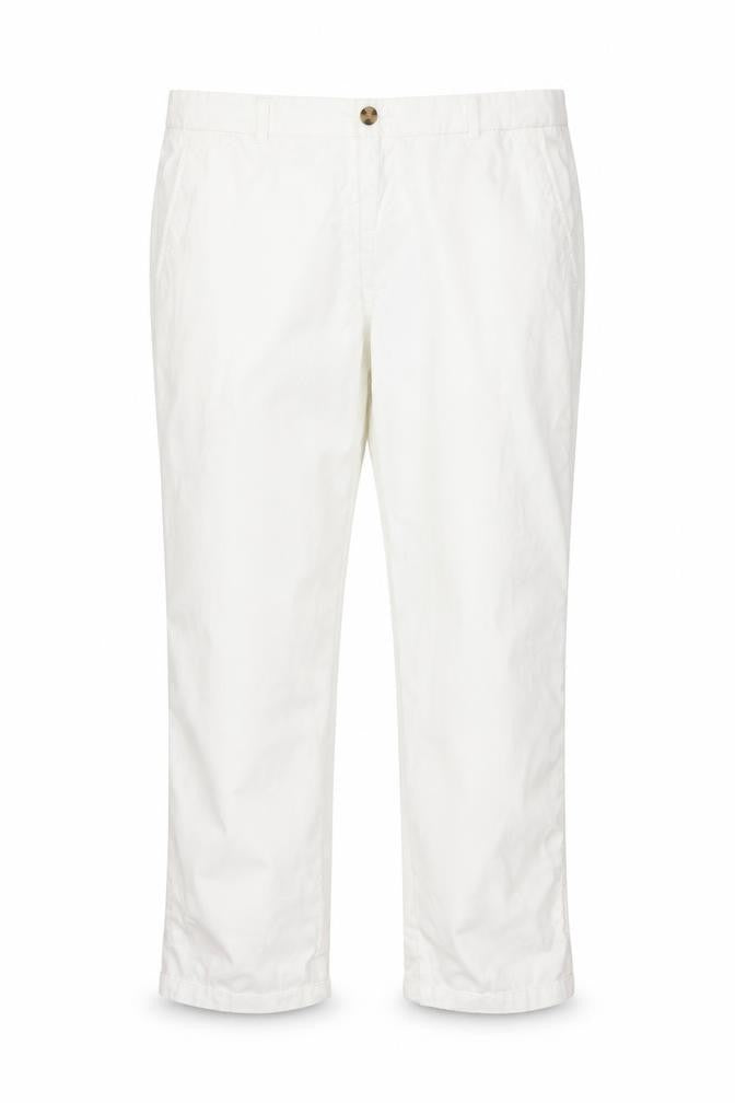 Marks & Spencer Collection Women White Size 16 Cotton Tapered Chino Trousers