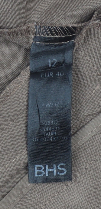 BHS Women’s Brown Size 12 Tailored Straight Leg Dress Trousers