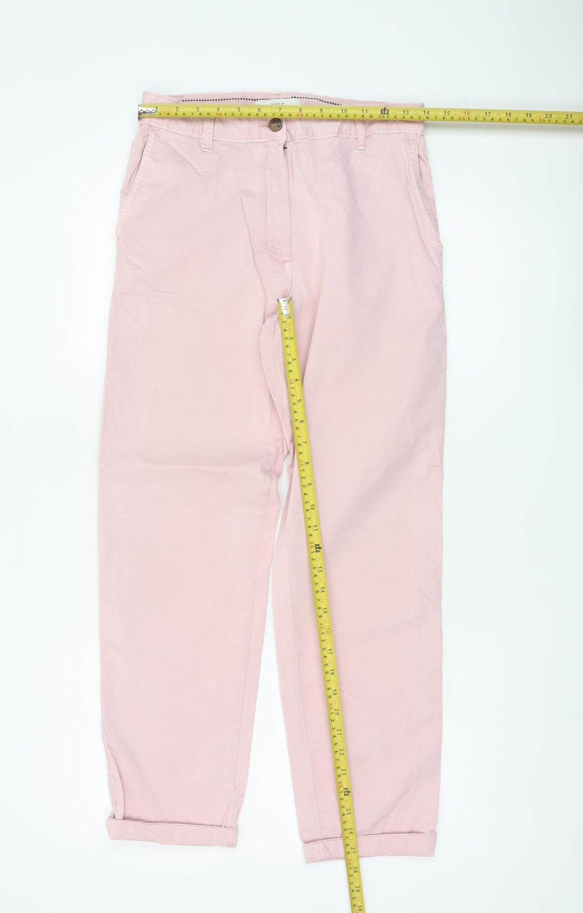 M&S Women’s Pink Size 8 Regular Tapered Chino Trousers