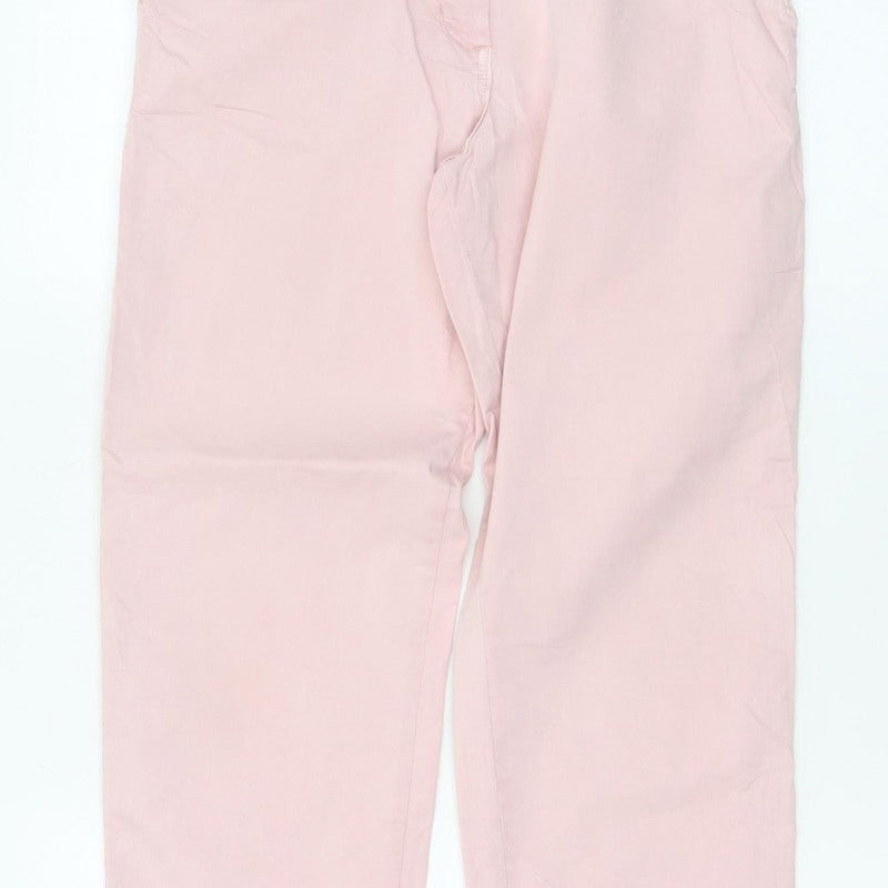 M&S Women’s Pink Size 8 Regular Tapered Chino Trousers