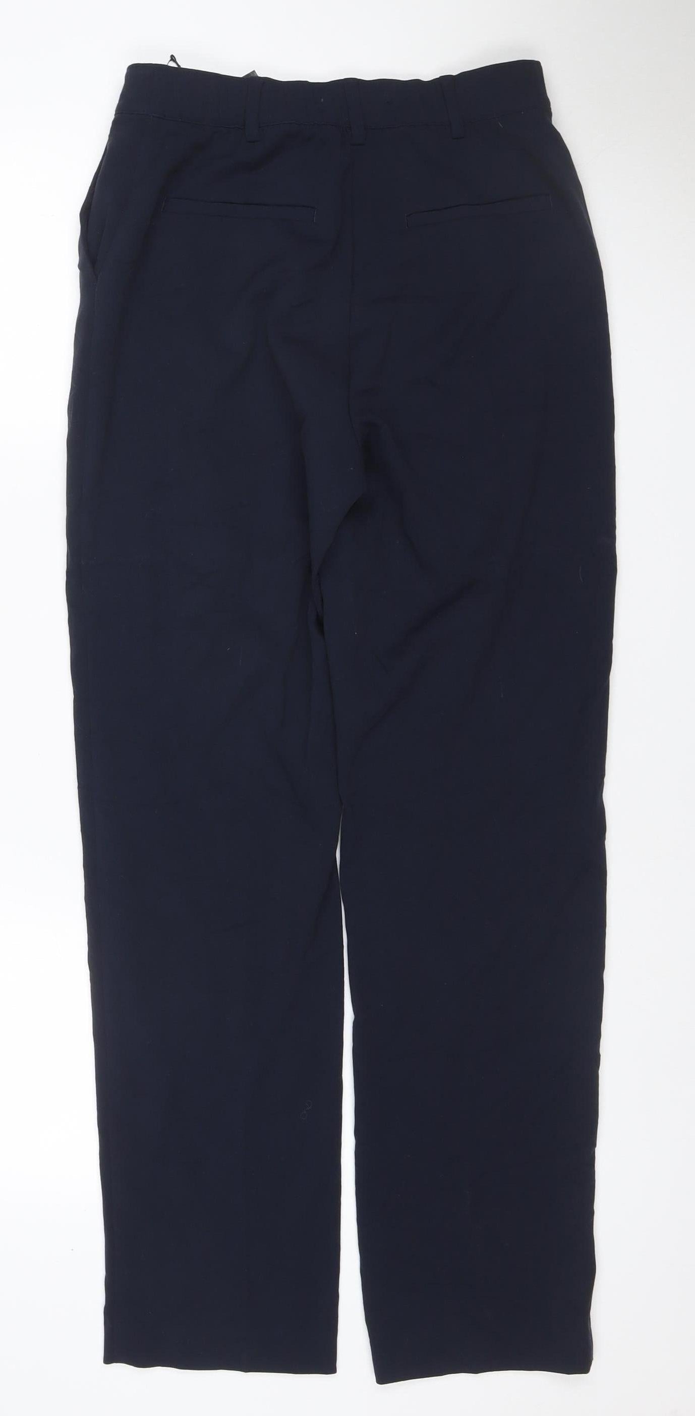 Marks and Spencer Women Navy Blue UK 10 Straight Leg Dress Trousers