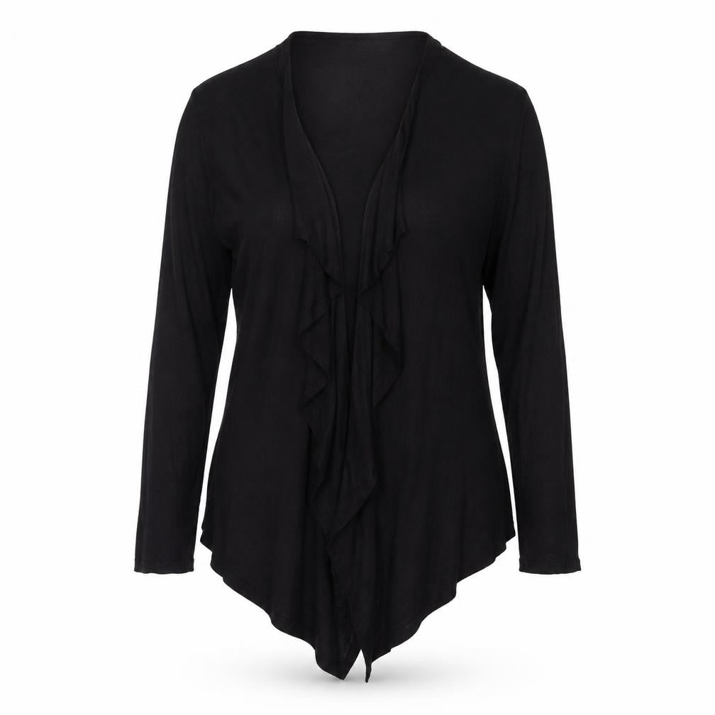 Marks & Spencer Women's Black UK 16 Long Sleeve Open Wrap Cardigan