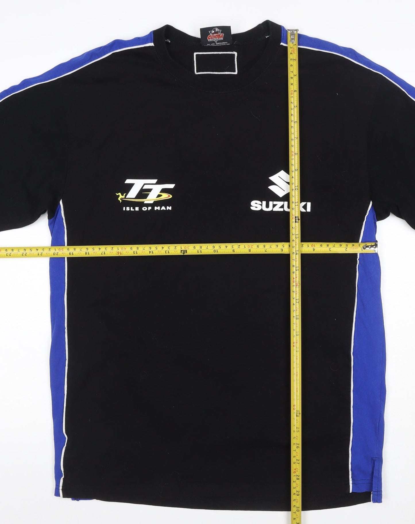 Suzuki Men’s XL Black Blue TT Isle of Man Racing Graphic T-Shirt