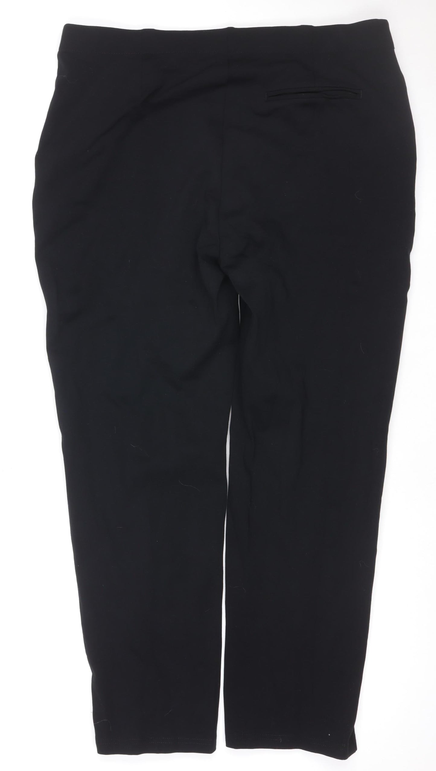 Marks & Spencer Women Black UK 18 Short Straight Tailored Dress Trousers