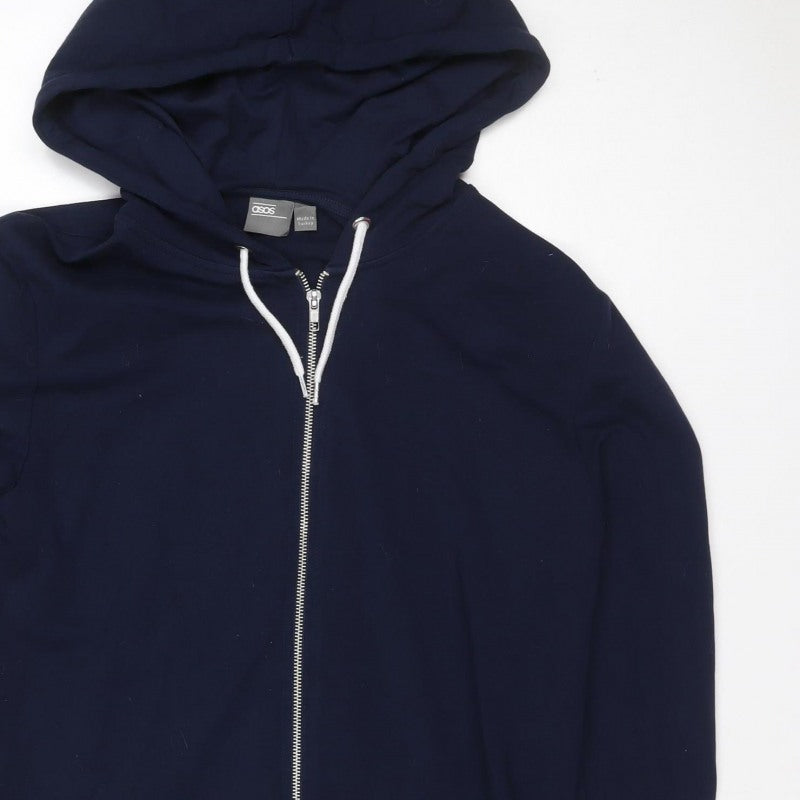 Additional view of ASOS Men’s Navy Blue L Full Zip Hooded Hoodie Pockets