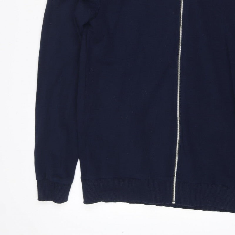 Additional view of ASOS Men’s Navy Blue L Full Zip Hooded Hoodie Pockets