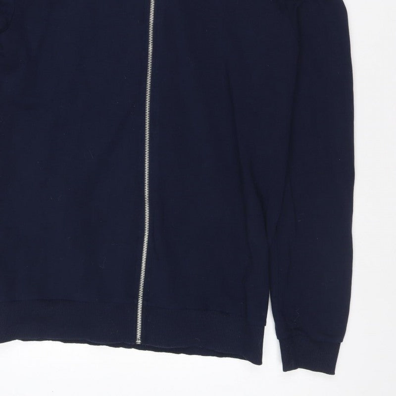 Additional view of ASOS Men’s Navy Blue L Full Zip Hooded Hoodie Pockets