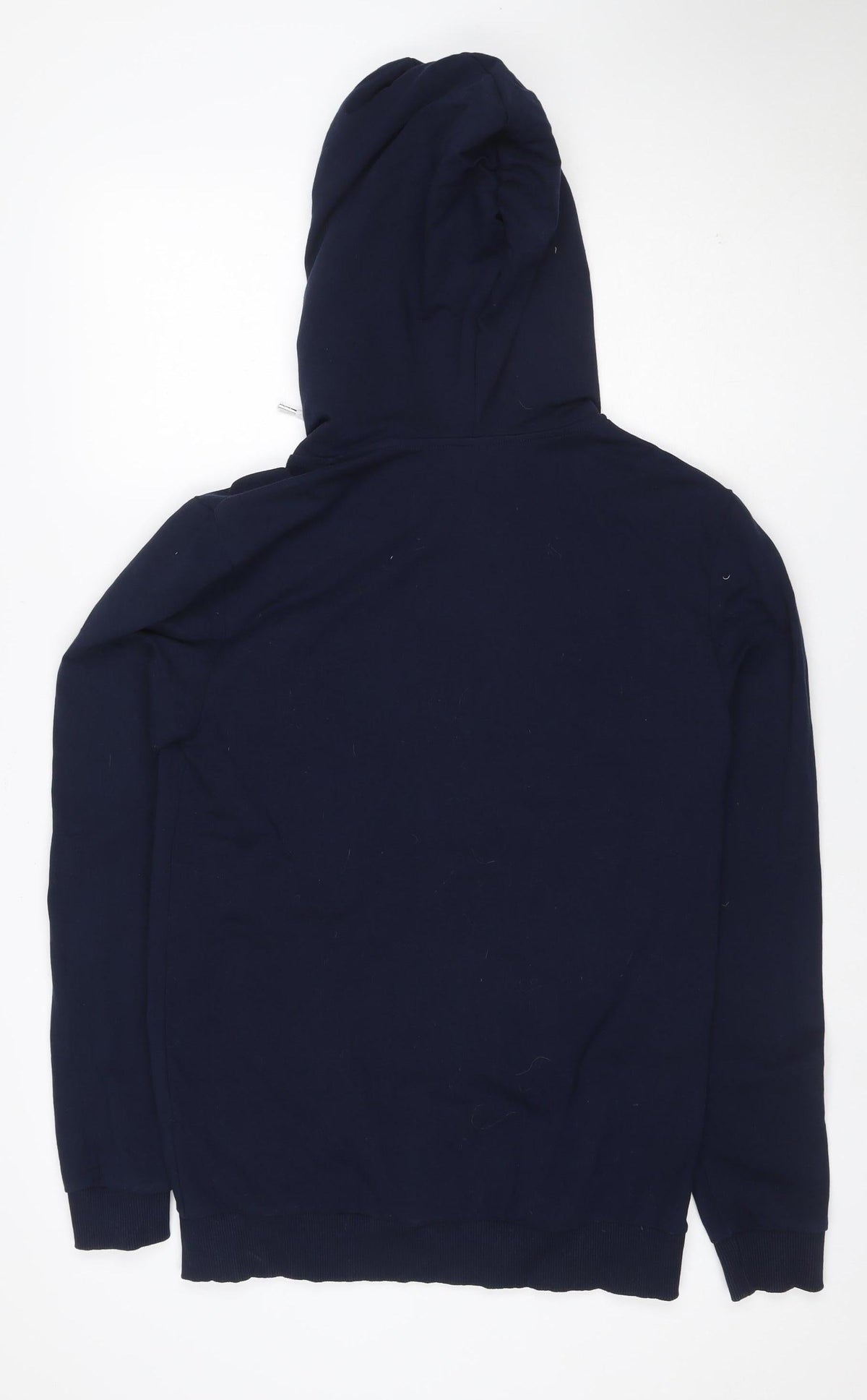 Close-up detail of ASOS Men’s Navy Blue L Full Zip Hooded Hoodie Pockets