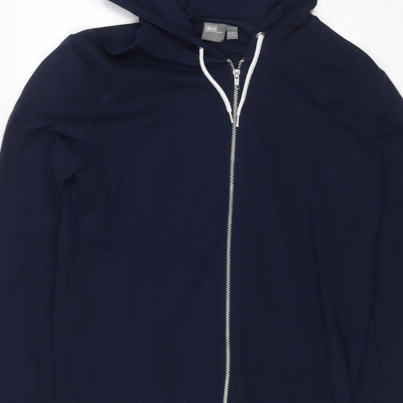 Additional view of ASOS Men’s Navy Blue L Full Zip Hooded Hoodie Pockets