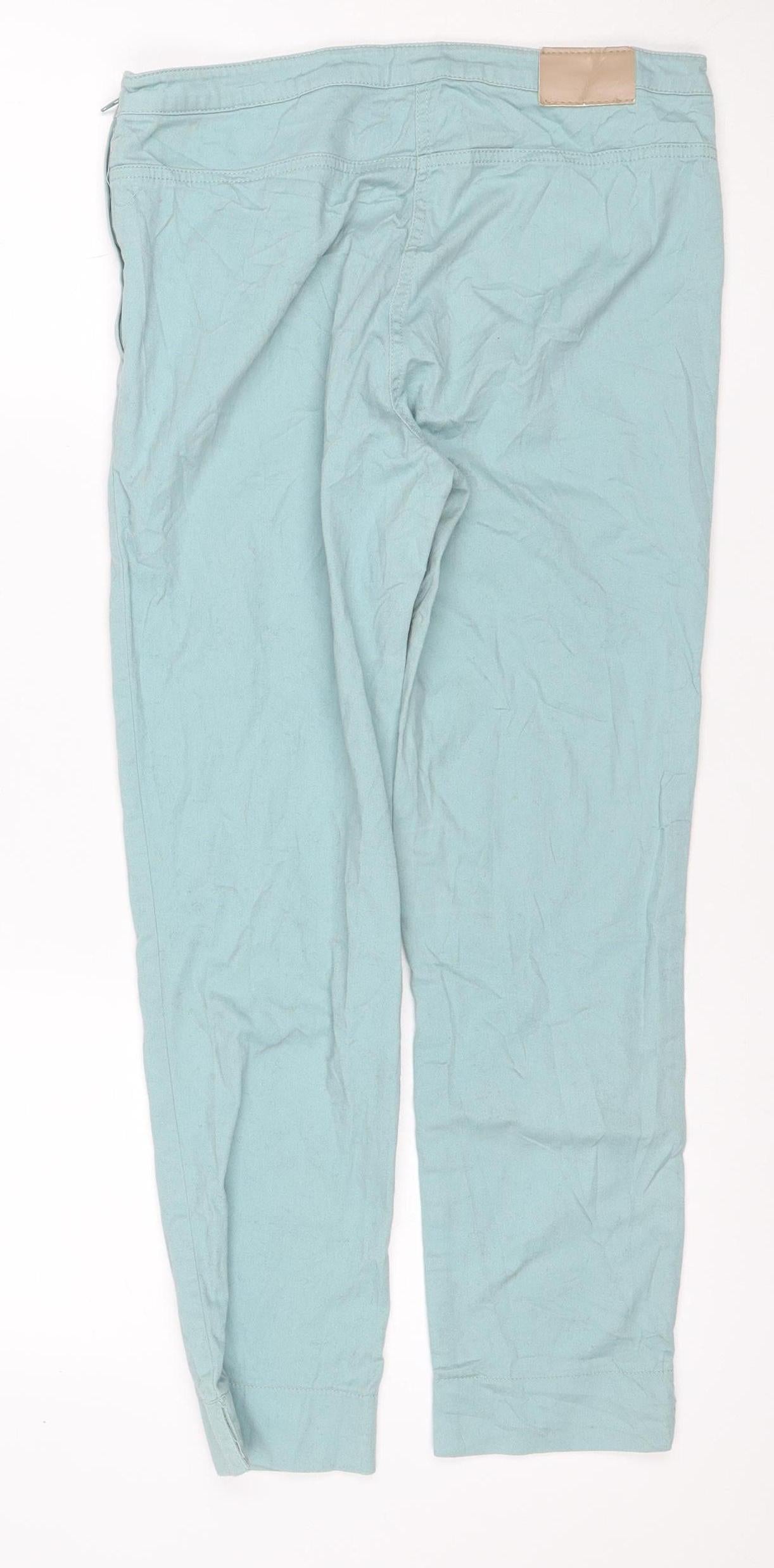 H&M Women Blue UK 10 Straight Leg Cotton Stretch Jeans