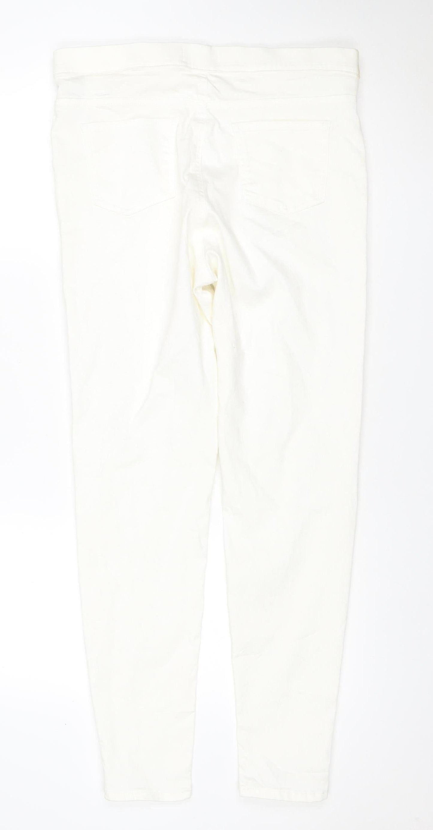 Marks and Spencer Women White Size 16 Stretch Jeggings Slim Fit