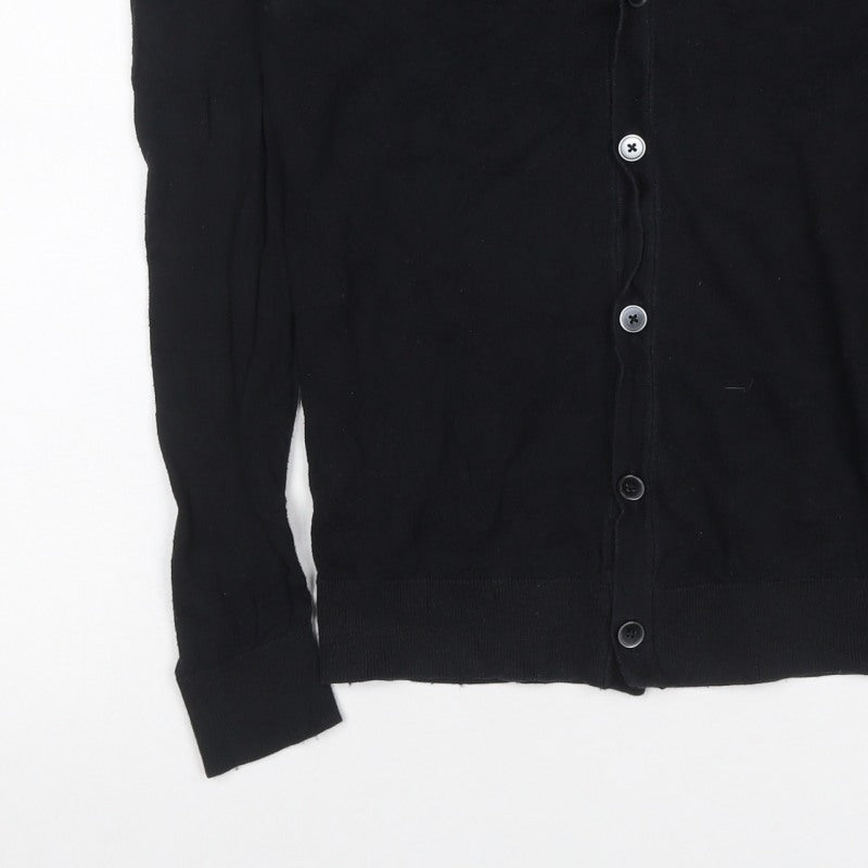 Uniqlo Women’s Black M Fine Knit V-Neck Button Cardigan