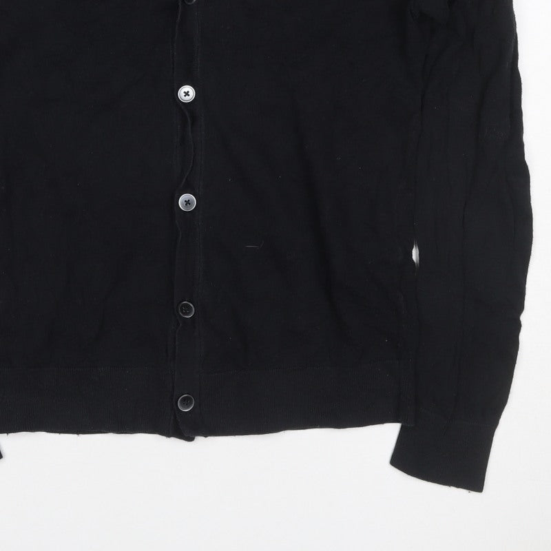 Uniqlo Women’s Black M Fine Knit V-Neck Button Cardigan