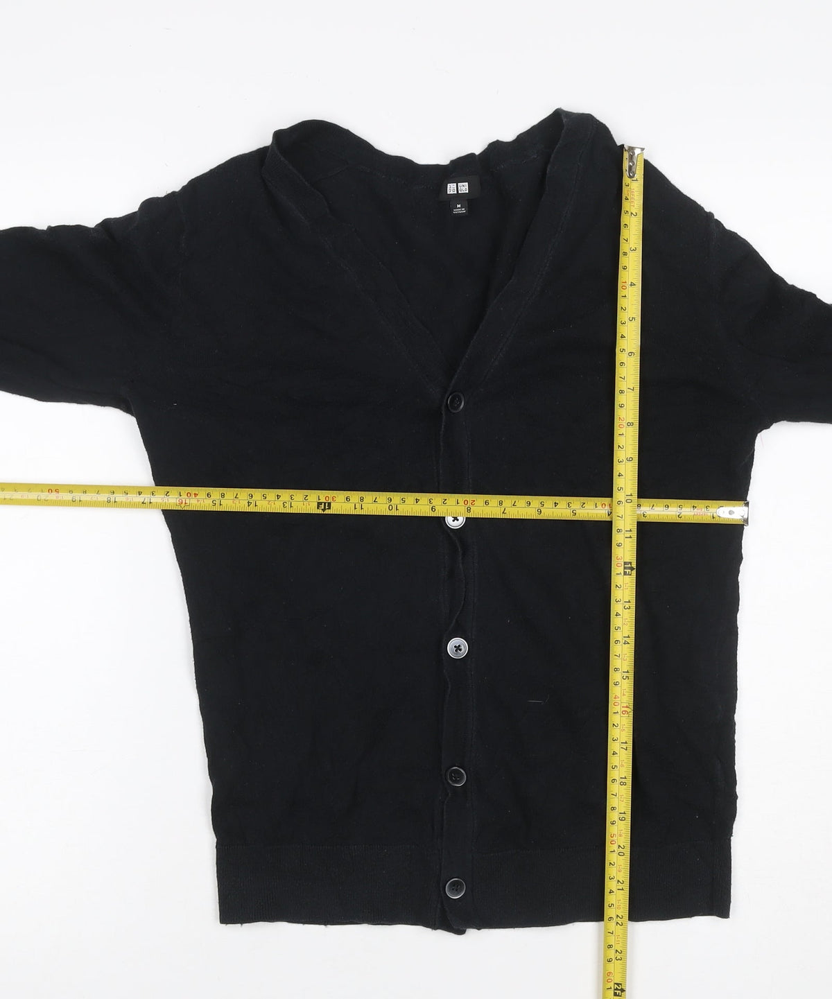 Uniqlo Women’s Black M Fine Knit V-Neck Button Cardigan