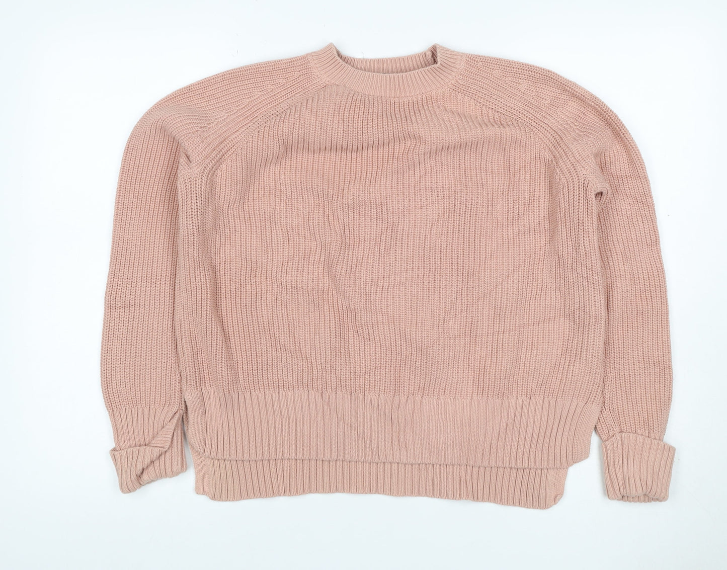 Phase Eight Women Pink M Cotton High Neck Raglan Knit Jumper