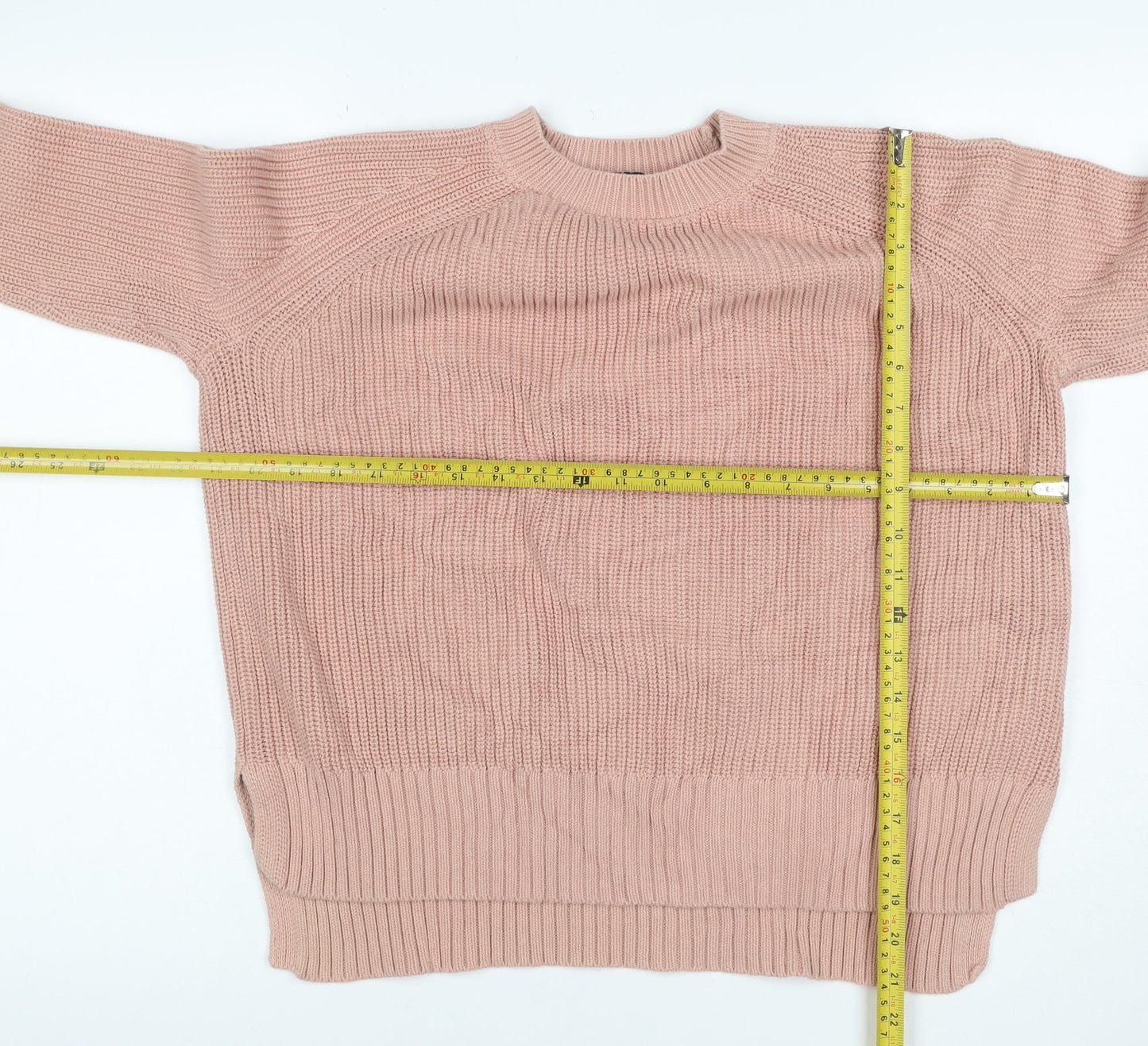 Phase Eight Women Pink M Cotton High Neck Raglan Knit Jumper