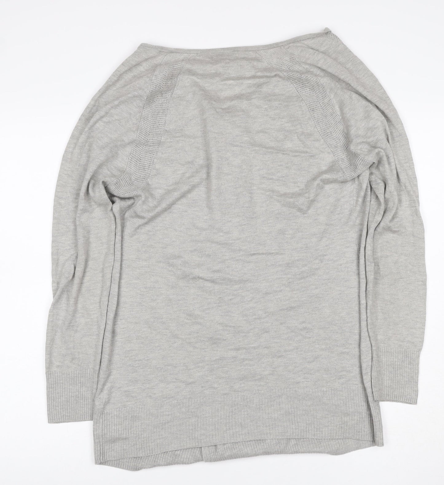 Monsoon Women’s Grey Size 10 Open Wrap Knit Cardigan Long Sleeve