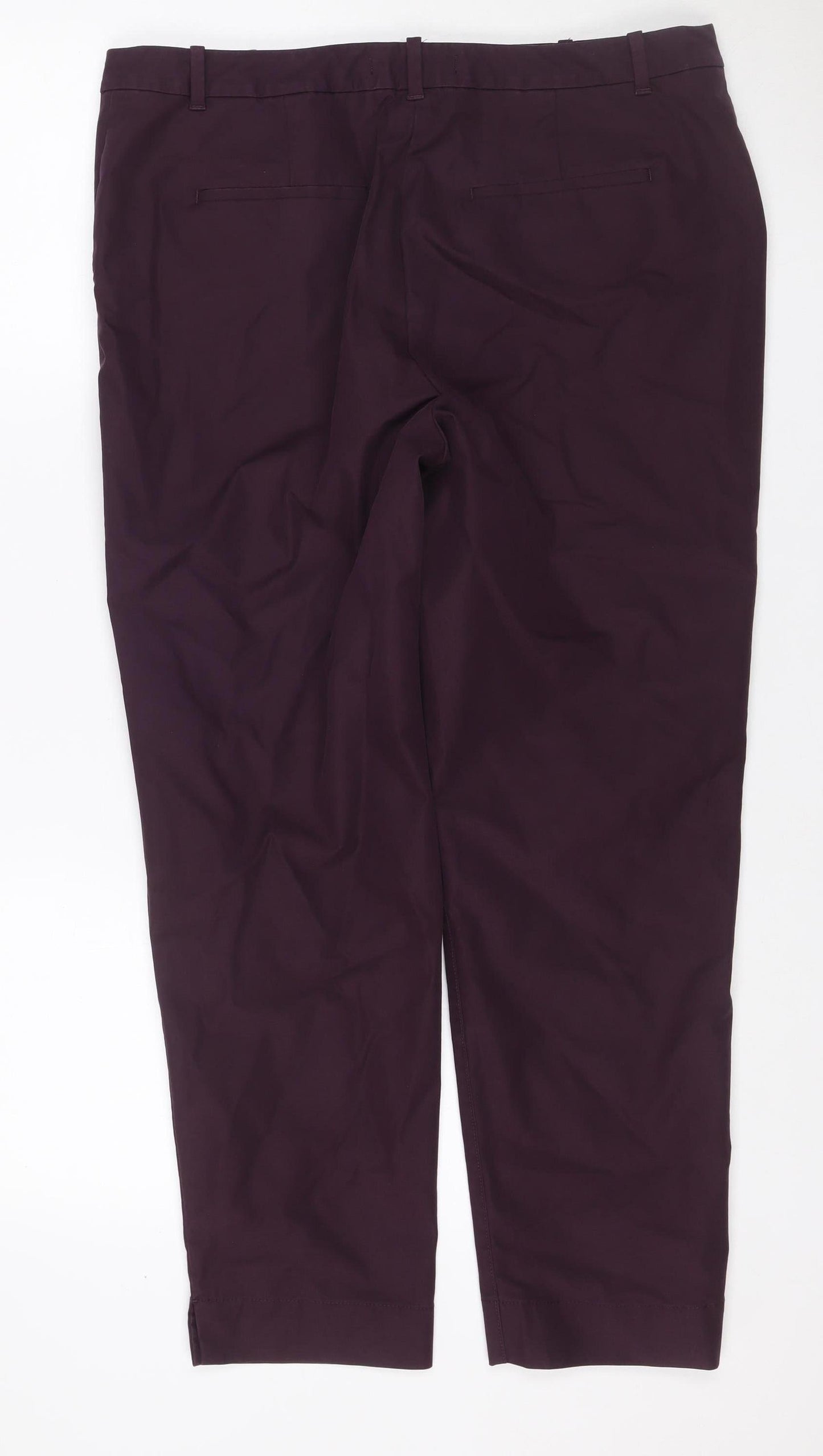 Marks & Spencer Women Purple Size 14 Regular Straight Dress Trousers