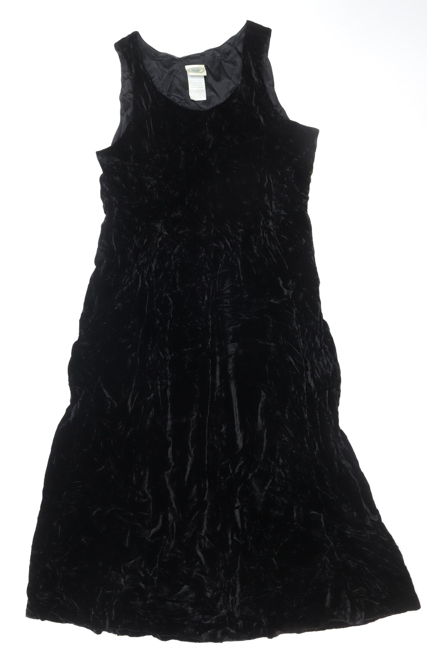 Unknown Brand Women's Black UK 14 Long Silk Velvet A-Line Dress