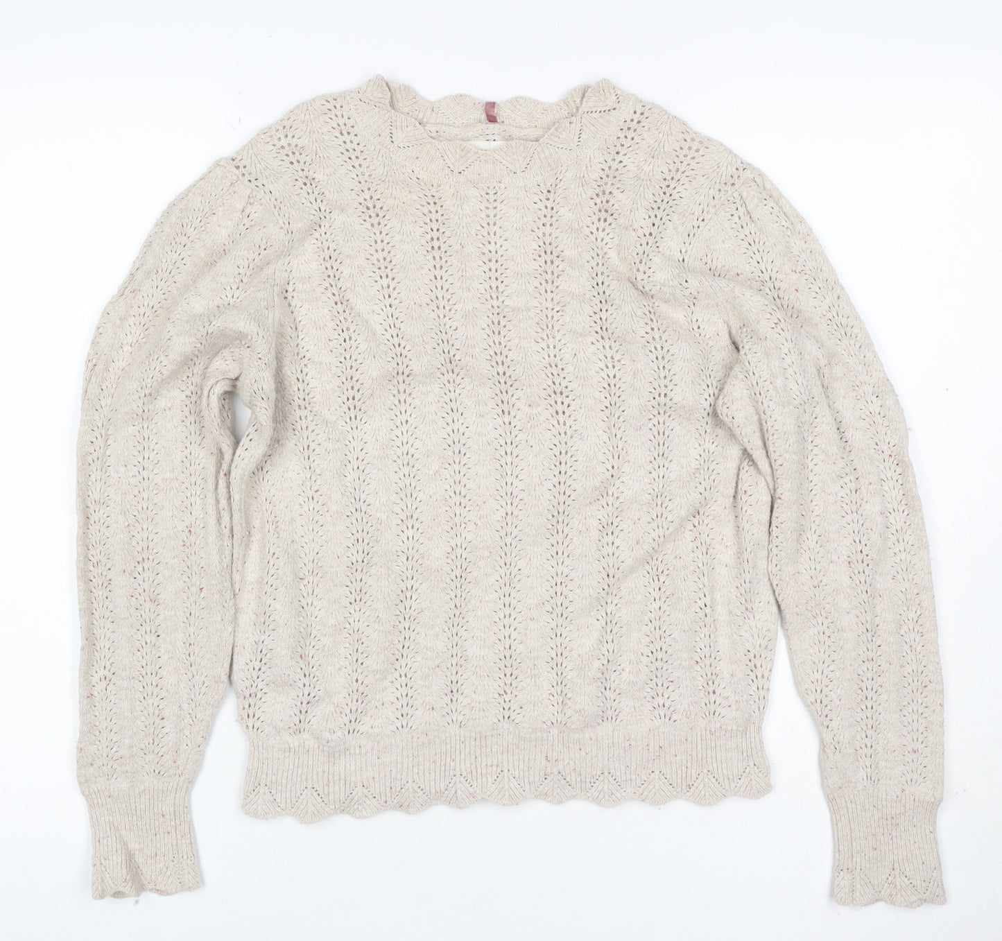 Per Una Women’s Ivory Size 12 Open Knit Wool Blend Pullover Jumper