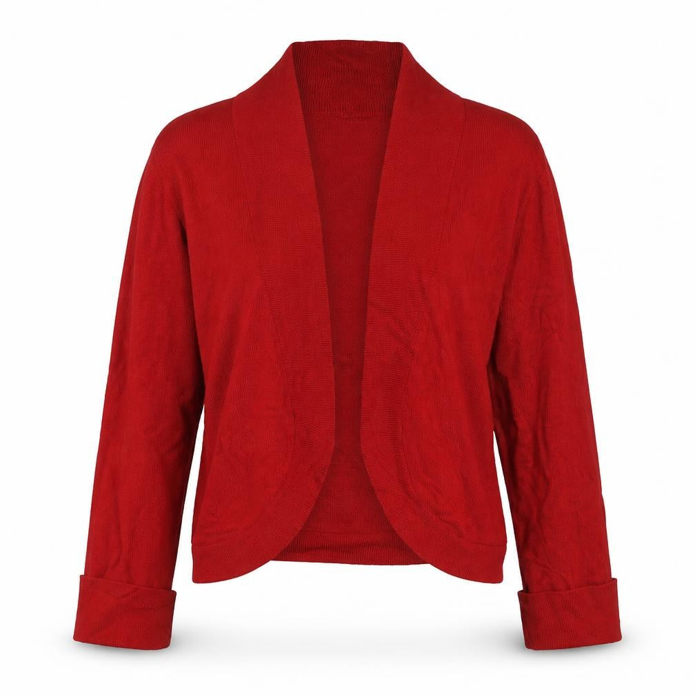 Phase Eight Women Red Size 12 Open Knit Long Sleeve Cardigan