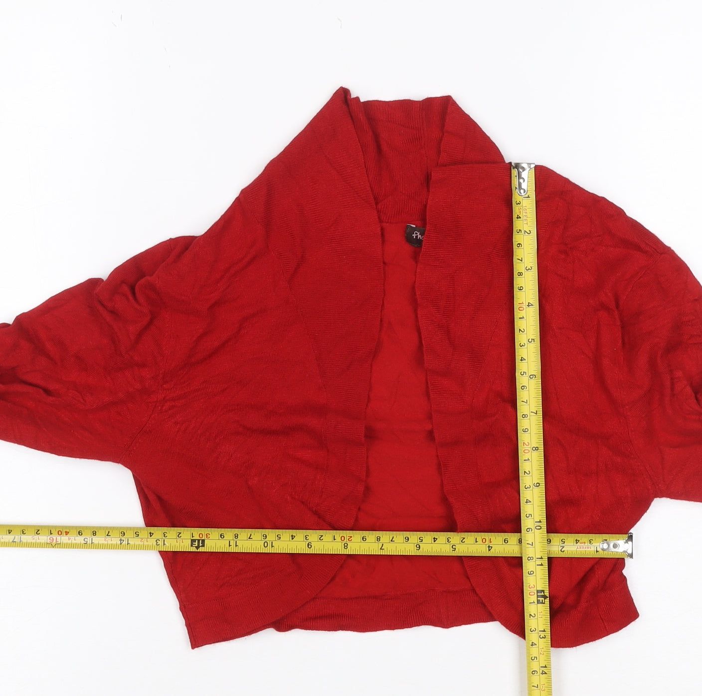 Phase Eight Women Red Size 12 Open Knit Long Sleeve Cardigan