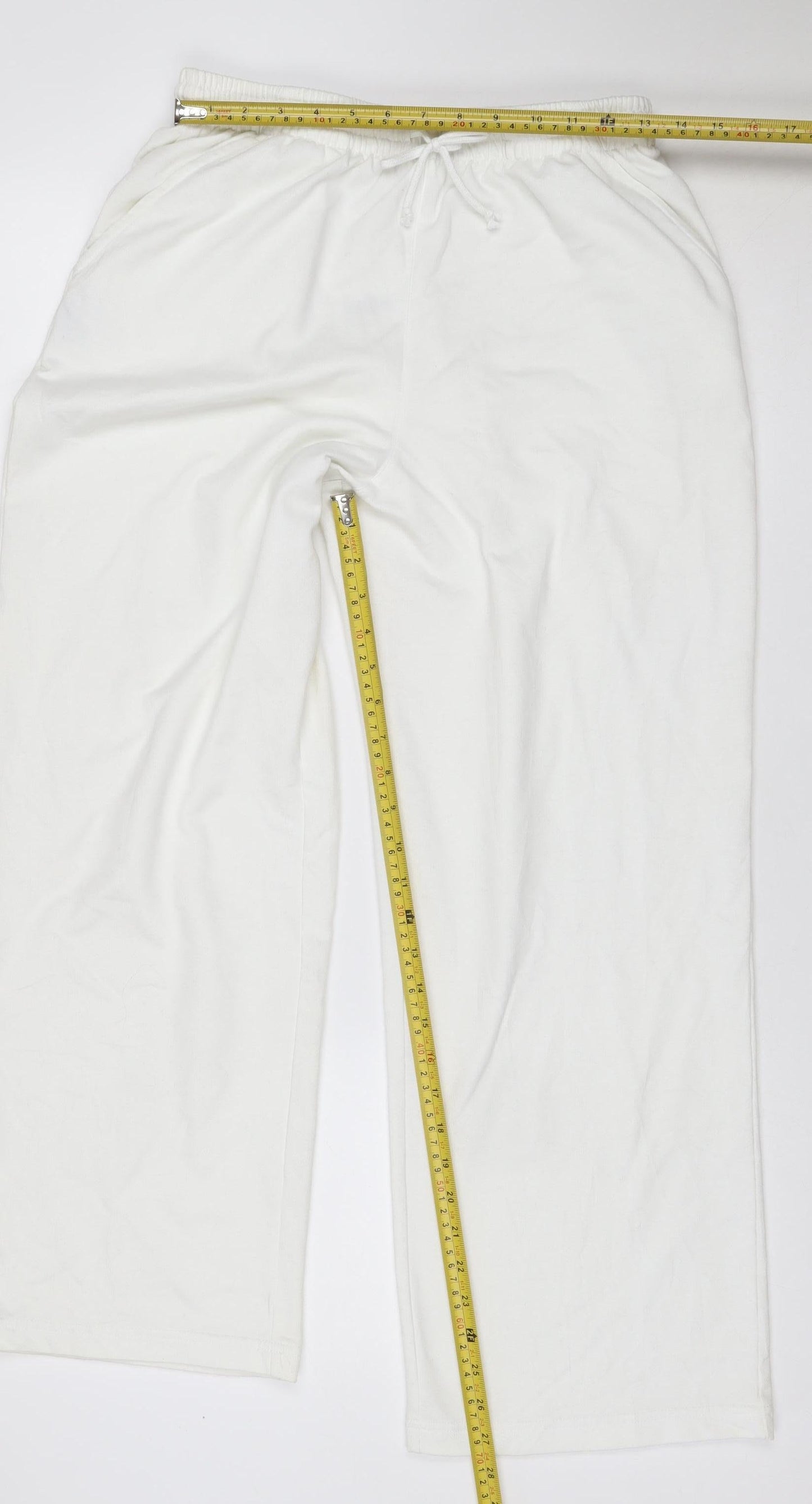 Cotton Traders Women White M Jogger Sweatpants Drawstring Pocket
