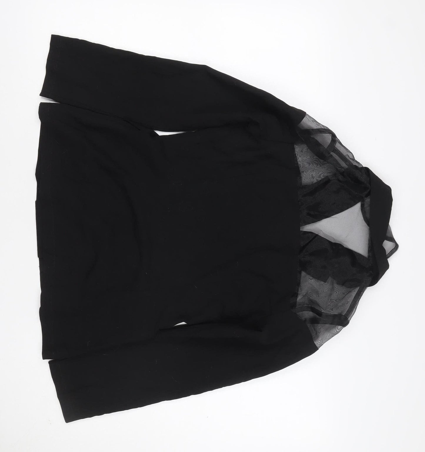 Unique21 Women’s Black UK 12 Double-Breasted Sheer Panel Blazer