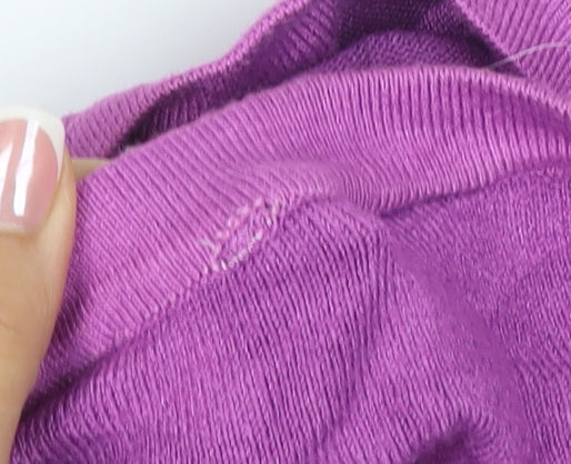 Kooples Women Purple S Knee Length Jumper Dress Rhinestone Long Sleeve