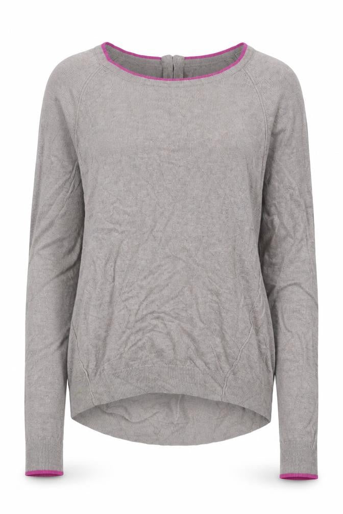 Marks & Spencer Women Grey Merino Wool UK 10 1/4 Zip Knit Jumper