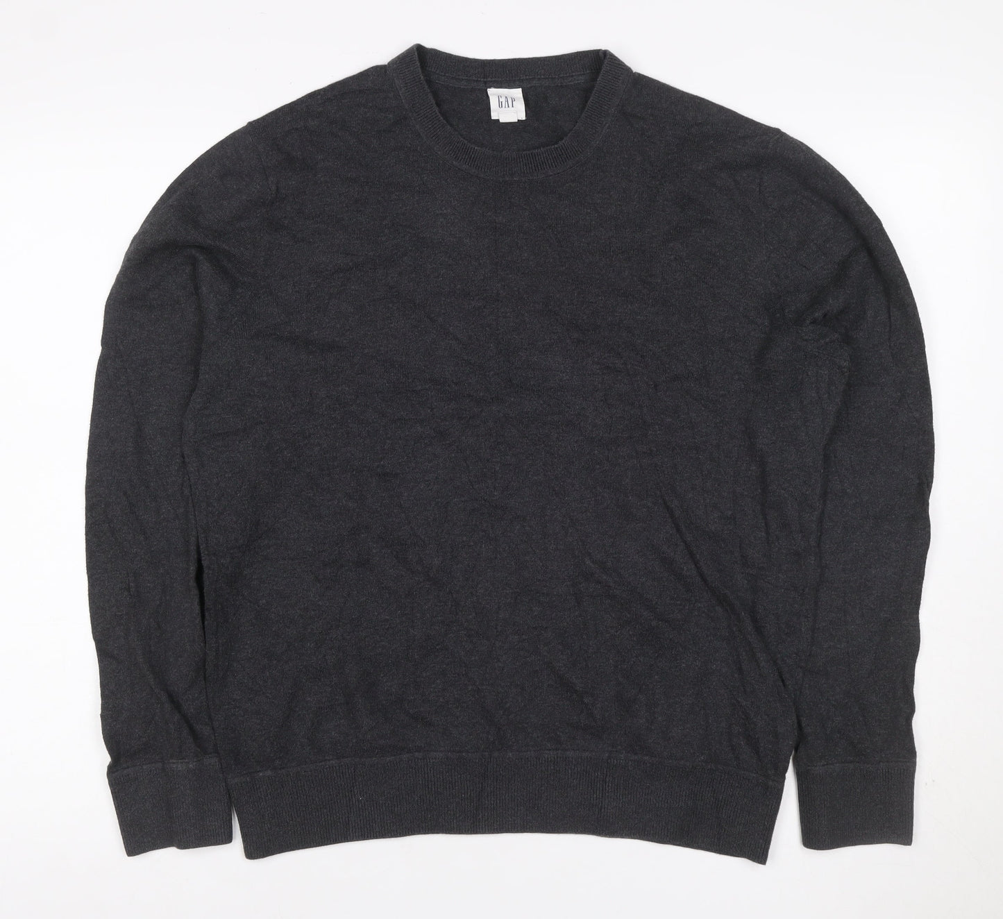 Gap Men’s Grey M Cotton Crew Neck Pullover Knit Jumper