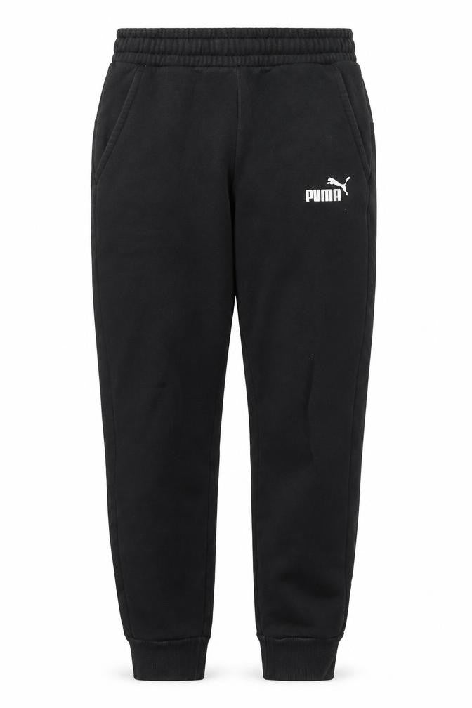 Front view of Puma Men's Black S Jogger Track Pants Elastic Waist Cuffed Sports Trousers
