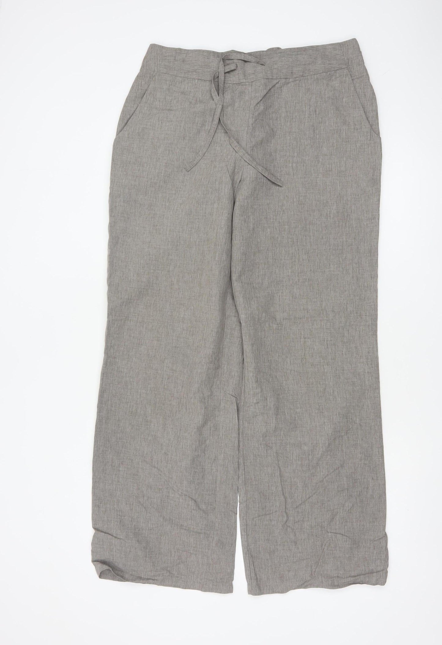 Rohan Women’s Grey Size 14 Thai Drawstring Wide Leg Travel Trousers