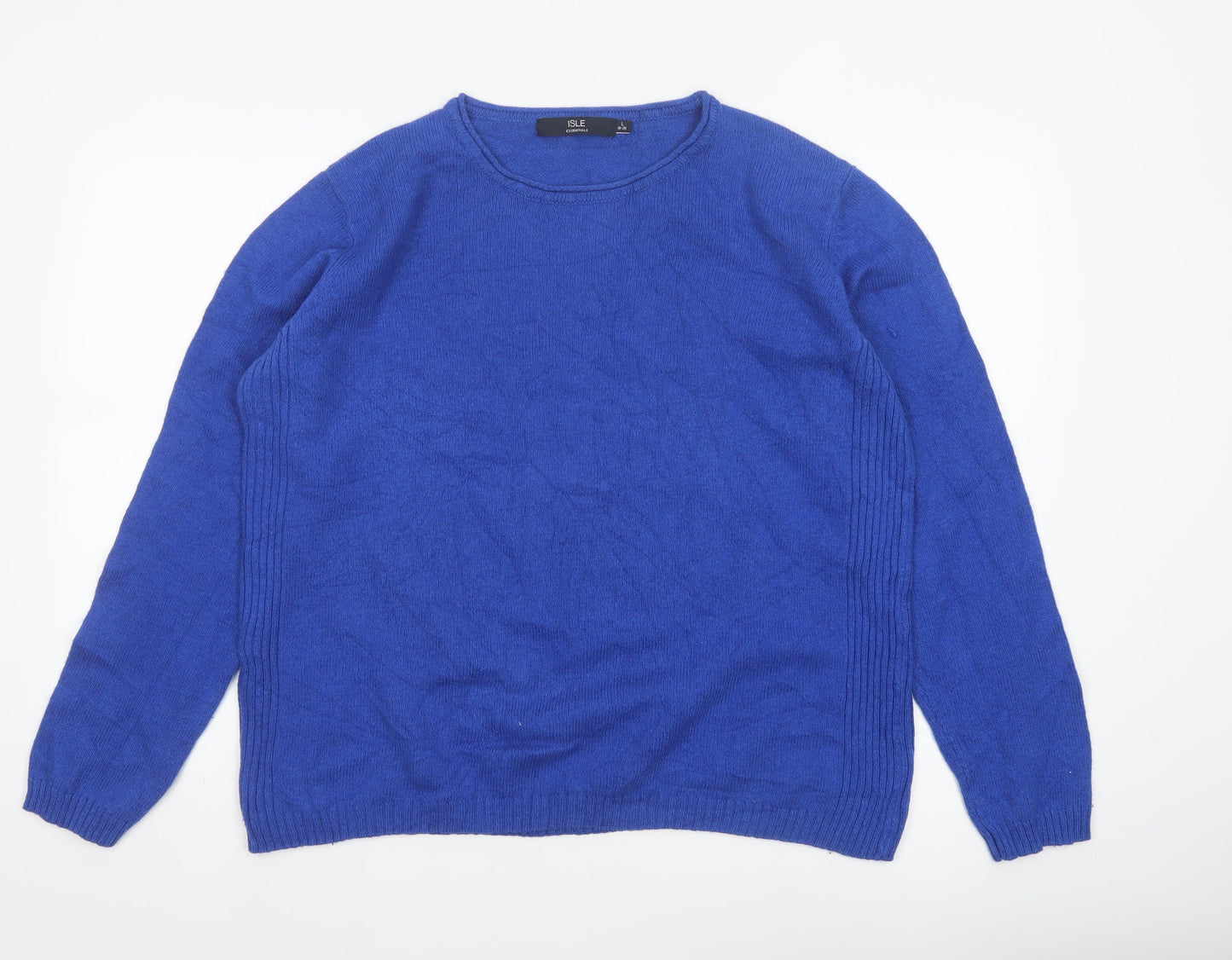 Isle Essentials Women's Blue Wool Blend Pullover Jumper Size 20