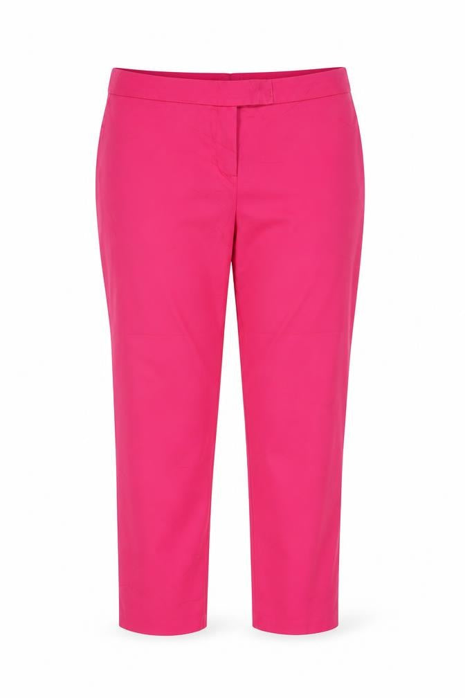 Marks & Spencer Women Pink UK 14 Straight Cotton Stretch Dress Trousers