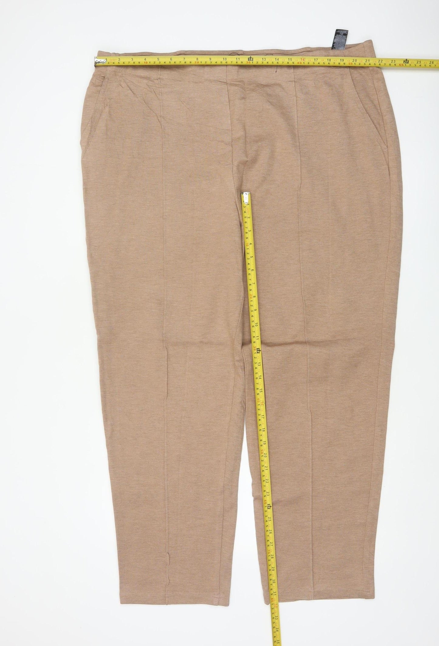Marks and Spencer Women’s Beige UK 24 Tapered Stretch Trousers