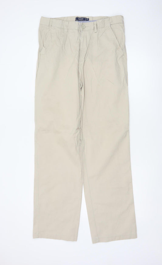 Maine New England Men’s Beige Cotton Chino Trousers 34L Straight Fit
