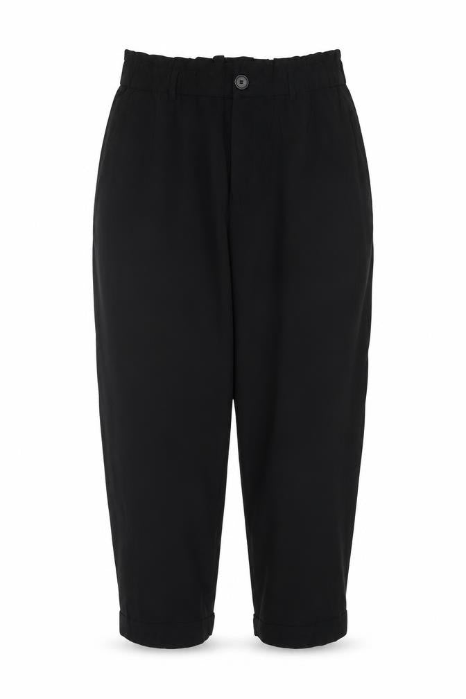 Zara Women Black UK 14 High Rise Tapered Paperbag Trousers