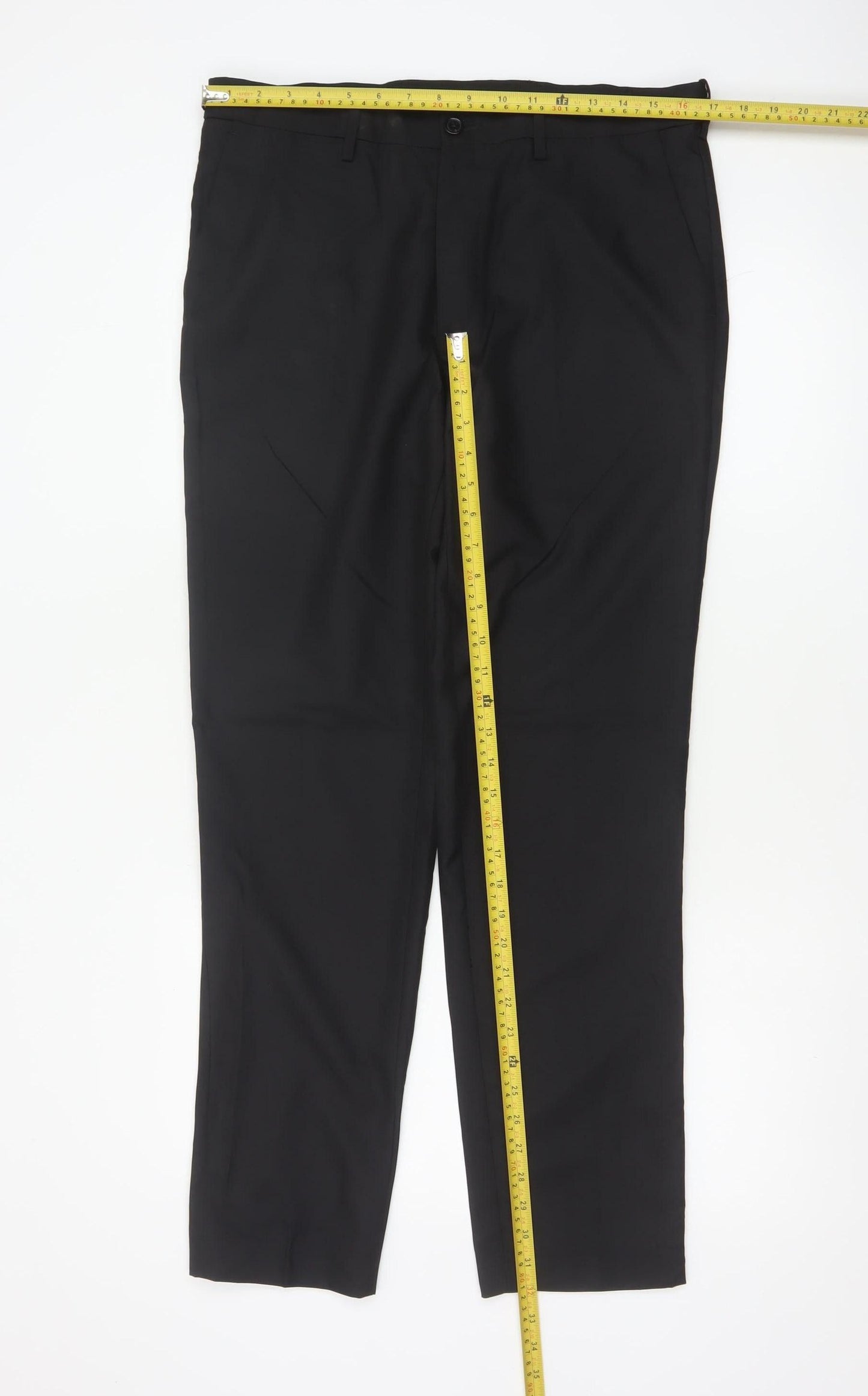 Marks and Spencer Men's Black 34R Slim Fit Dress Trousers 34in