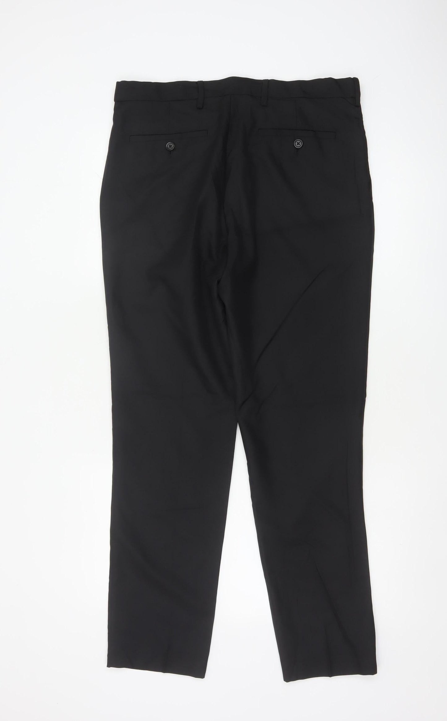 Marks and Spencer Men's Black 34R Slim Fit Dress Trousers 34in