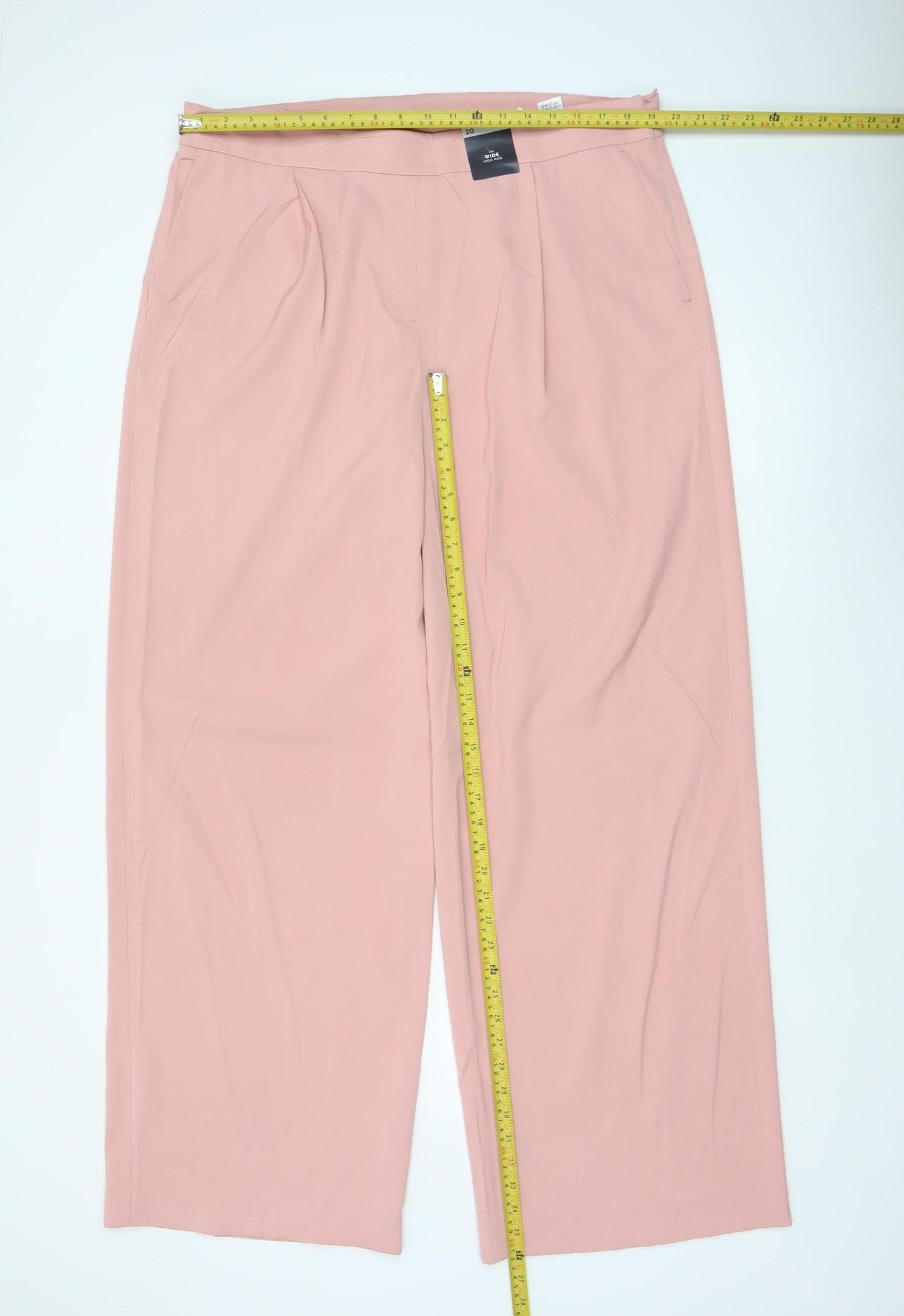 Marks & Spencer Women’s Pink Size 20 Wide Leg High Rise Trousers