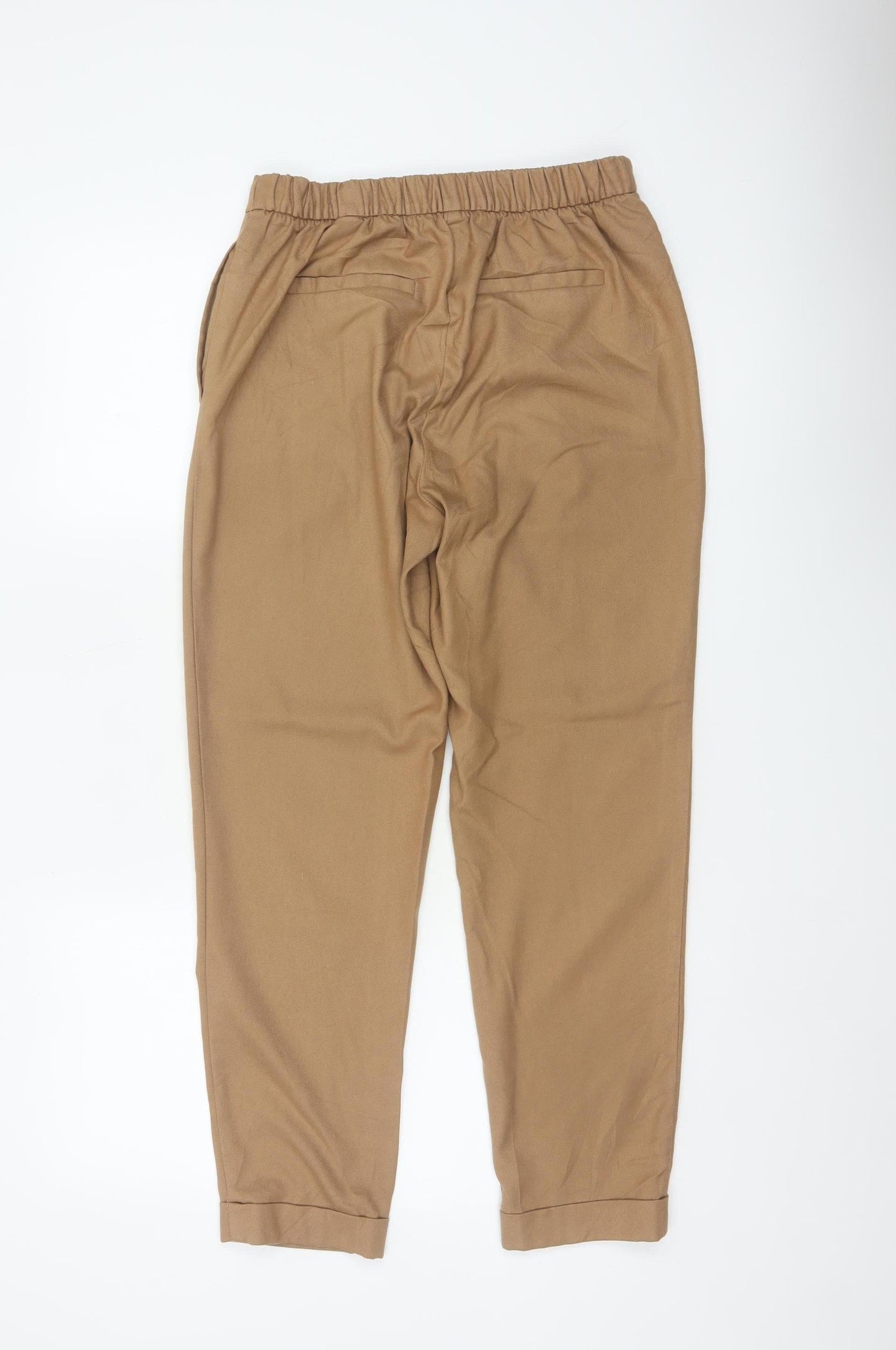 Marks & Spencer Women's Camel UK 10 Tapered Drawstring Jogger Trousers