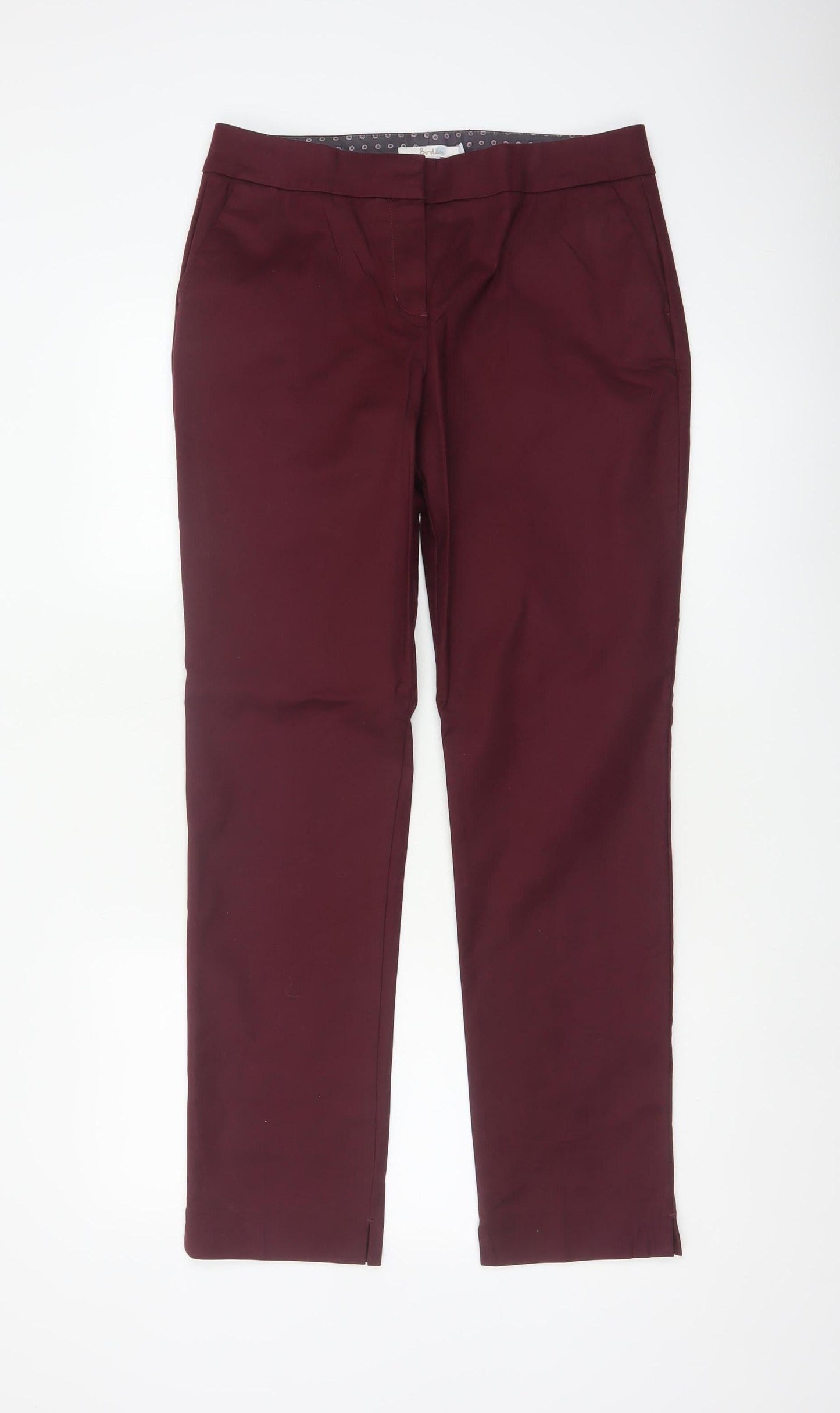 Bianca Women Red UK 12 Slim Tapered Cotton Dress Trousers