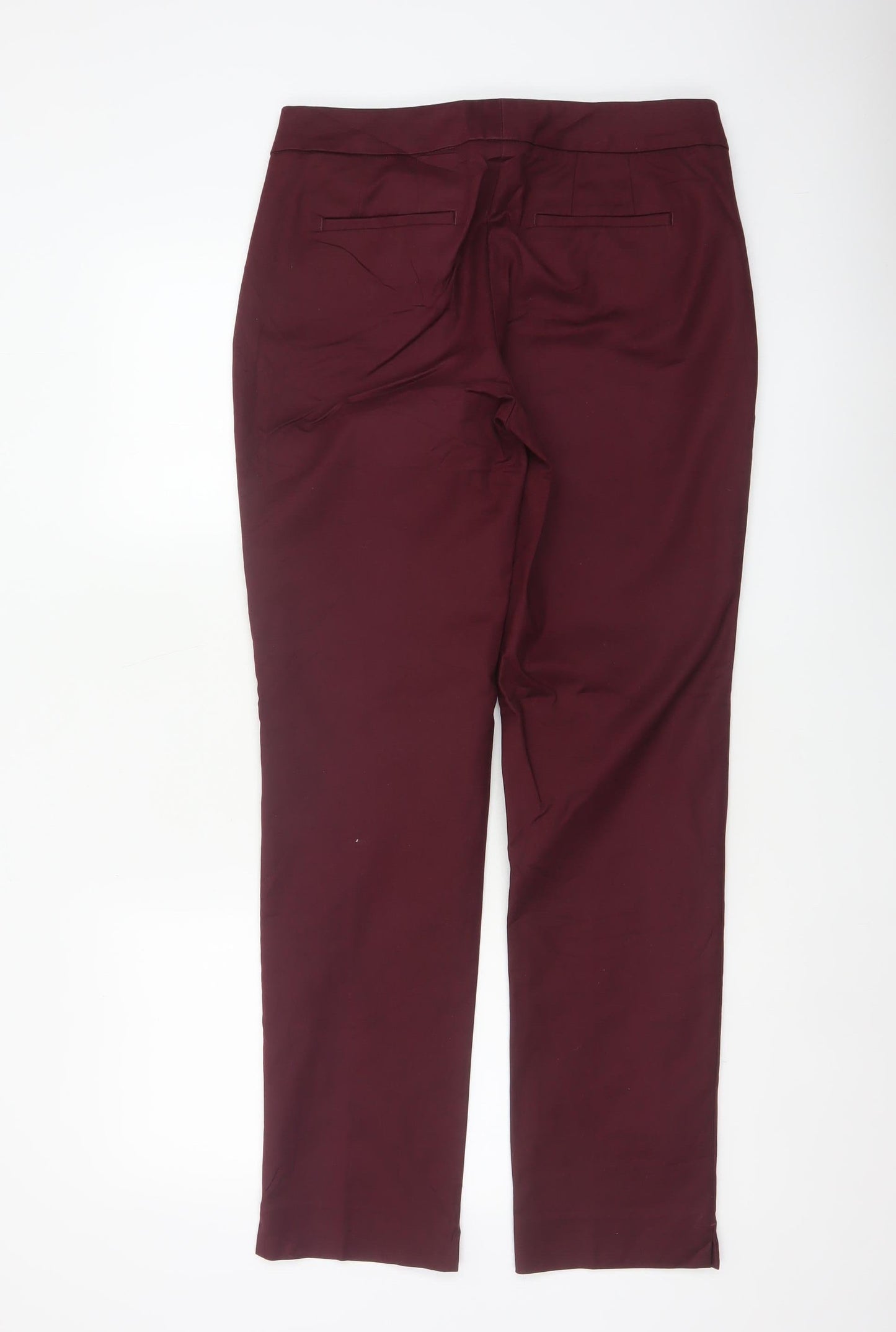 Bianca Women Red UK 12 Slim Tapered Cotton Dress Trousers